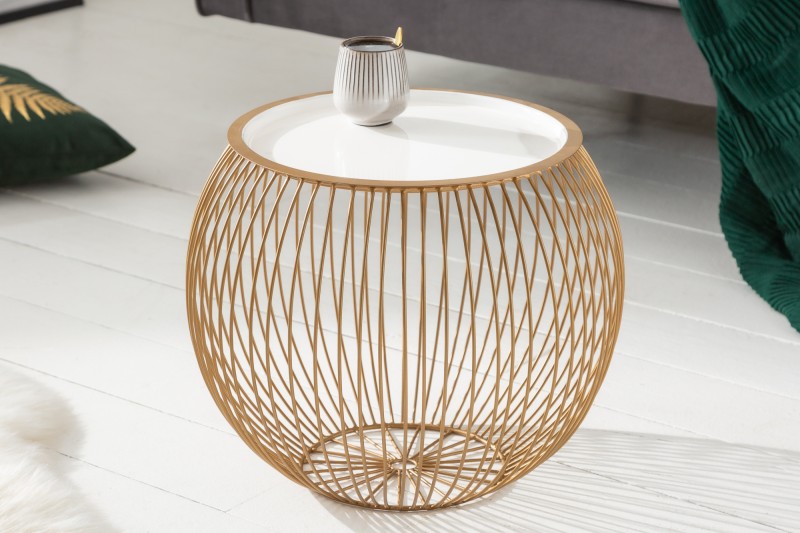 Asztal STORAGE II GOLD WHITE 41