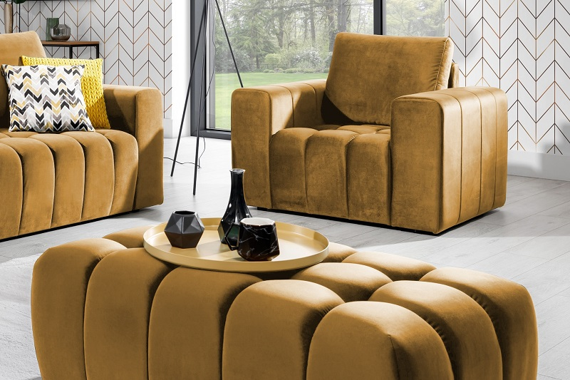 Fotel LAZARO DARK MUSTARD