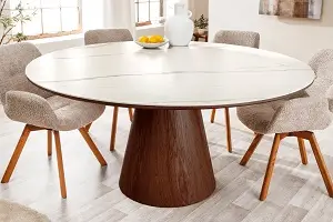 Étkezőasztal Unique Round 120 Walnut