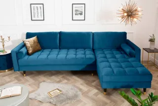 Sarok kanapé VELVET CORNER BLUE